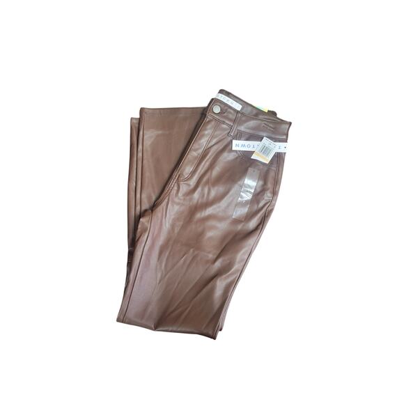 Tinseltown Juniors' Faux-Leather Straight-Leg Pants, Brown Size 7 - Picture 2 of 2